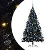 vidaXL K&uuml;nstlicher vorbeleuchteter Weihnachtsbaum Schwarz 180 cm PVC