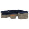 vidaXL 10-tlg. Garten-Sofagarnitur mit Kissen Grau Poly Rattan