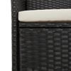 vidaXL 9-tlg. Garten-Essgruppe mit Kissen Schwarz Poly Rattan