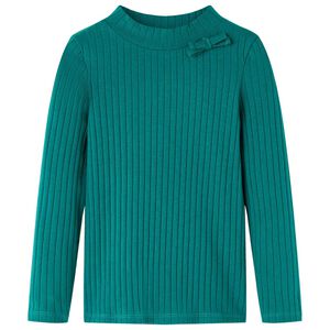 vidaXL Kinder-Langarmshirt Rippstrick Dunkelgr&uuml;n 104