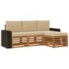 vidaXL Outdoor-Sofagarnitur 4 Stk. Natur und Beige