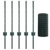 vidaXL Zaun mit Pfosten Gr&uuml;n 0,6 x 10 m Stahl und PVC