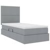 vidaXL Aufbewahrungsbett mit Matratze Hellgrau 90 x 200 cm Polyester