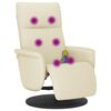 vidaXL Massagesessel mit Fu&szlig;teil Creme Kunstleder
