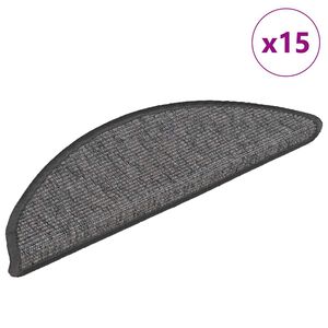vidaXL Stufenmatten 15 Stk. 56x17x3 cm Beige und Grau Halbrund