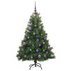 vidaXL K&uuml;nstlicher Weihnachtsbaum mit 150 LEDs Gr&uuml;n 150 cm PE und PVC