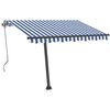 vidaXL Standmarkise Manuell Einziehbar 350x250 cm Blau/Wei&szlig;