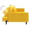 vidaXL Schlafsofa 2-Sitzer mit 2 Kissen Gelb Samt