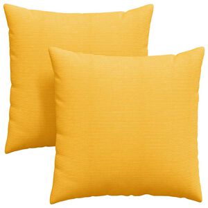vidaXL Sofakissen 2 St&uuml;ck Helles Gelb 60 x 60 cm Cordstoff