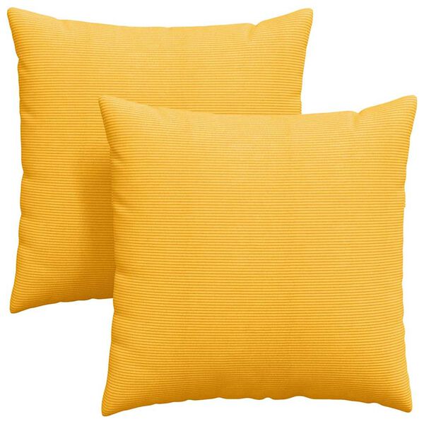 vidaXL Sofakissen 2 St&uuml;ck Helles Gelb 60 x 60 cm Cordstoff