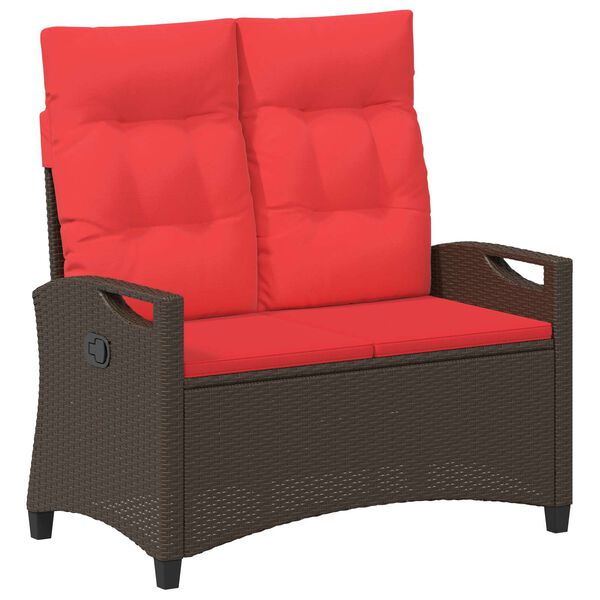 vidaXL Gartenbank Braun und Rot 105 x 60 x 112 cm Stahl und Polyester