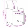 vidaXL Esszimmerst&uuml;hle mit Rollen 2 pcs Schwarz 57 x 66 x 94 cm