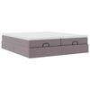 vidaXL Ottoman-Bett mit Matratzen Grau 200x200 cm Kunstleder