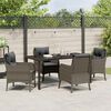 vidaXL Garten Essgruppe mit Kissen 5 pcs Grau Poly-Rattan