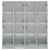 vidaXL Bücherschrank mit Türen Betongrau 136x37x142 cm Holzwerkstoff