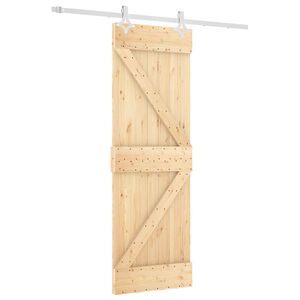 vidaXL Schiebet&uuml;r 70 x 210 cm Massivkiefer (Unbehandelt)