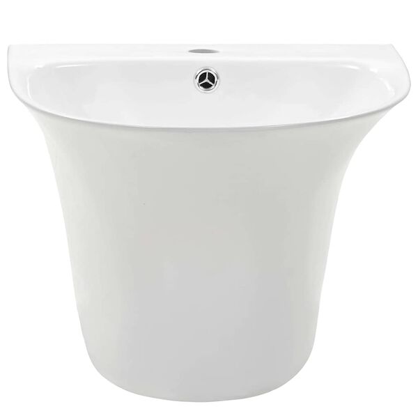 vidaXL Waschbecken Wei&szlig; 47 x 45 x 37 cm Glasierte Keramik