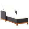 vidaXL Sonnenliege Poly Rattan und Massivholz Akazie Schwarz