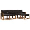 vidaXL Outdoor-Sofagarnitur 5 stk. Natur und Schwarz