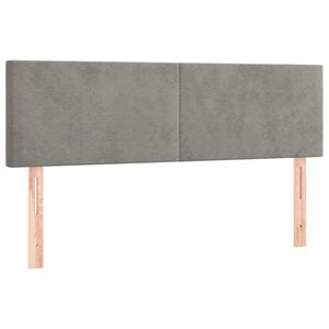 vidaXL Kopfteile Hellgrau 144x5x78/88 cm Samt