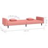 vidaXL Schlafsofa 2-Sitzer mit 2 Kissen Rosa Samt
