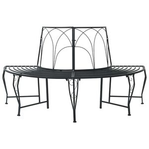 vidaXL Baumbank 4-Sitzanzahl 160 x 80 x 89 cm Stahl Schwarz