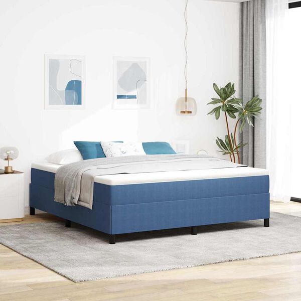 vidaXL Bettgestell Blau 180 x 200 cm Cordstoff