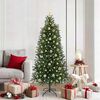 vidaXL K&uuml;nstlicher Weihnachtsbaum mit 300 LEDs Gr&uuml;n 180 cm PE und PVC