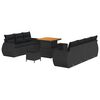 vidaXL Gartensofa-set 10 stk. 7-Sitzanzahl Schwarz Poly-Rattan