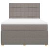 vidaXL Boxspringbett mit Matratze Taupe 140x190 cm Stoff