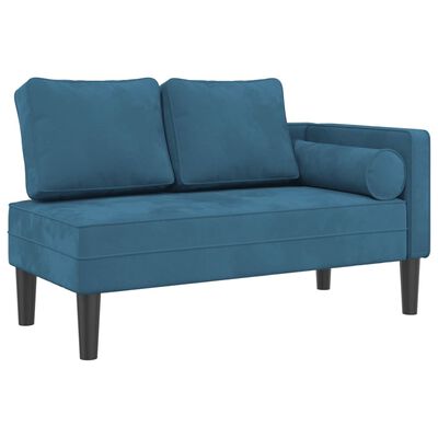 vidaXL Chaiselongue mit Kissen Blau Samt