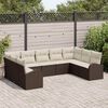 vidaXL Sofa Set mit Kissen 9 pcs Braun Poly Rattan