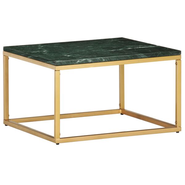 vidaXL Couchtisch Gr&uuml;n 60&times;60&times;35 cm Echtstein in Marmoroptik