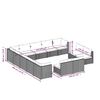 vidaXL 13-tlg. Garten-Lounge-Set mit Kissen Grau Poly Rattan