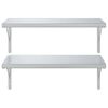 vidaXL Wandregale 2 Stk. 75x40 cm Silbern Edelstahl