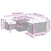 vidaXL 9-tlg. Garten-Sofagarnitur mit Kissen Grau Poly Rattan