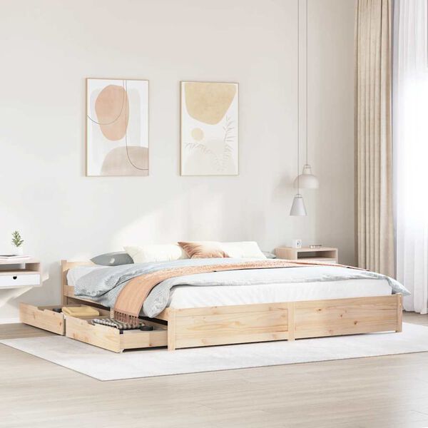 vidaXL Massivholzbett ohne Matratze 200x200 cm Kiefer
