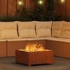 vidaXL Feuerstelle Braun 60 x 60 x 30 cm Wetterfeststahl
