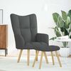 vidaXL Relaxsessel mit Hocker Dunkelgrau Stoff