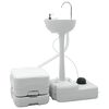 vidaXL Camping Toiletten-Set 2 Stk. Grau und Wei&szlig;