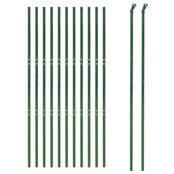 vidaXL Maschendrahtzaun Gr&uuml;n 2,2x25 m Verzinkter Stahl