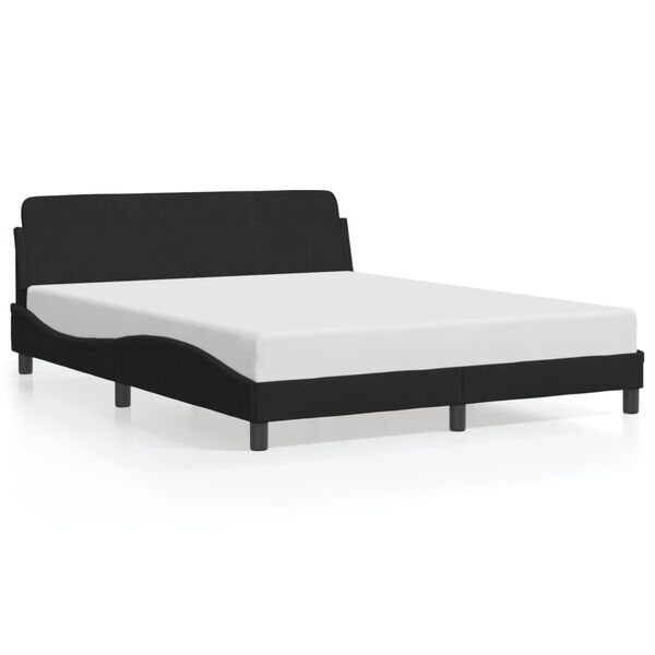 vidaXL Bettgestell "Dover" Schwarz 160x200 cm Samt