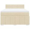 vidaXL Boxspringbett mit Matratze Creme 160x200 cm Stoff