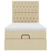vidaXL Ottoman-Bett mit Matratze Creme 90x190 cm Stoff