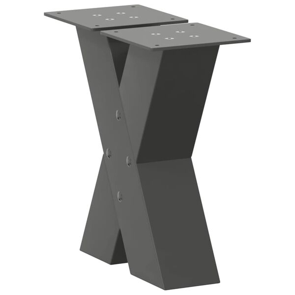 vidaXL Couchtischbeine X-Form 2 Stk. Anthrazit 40x(30-31) cm Stahl