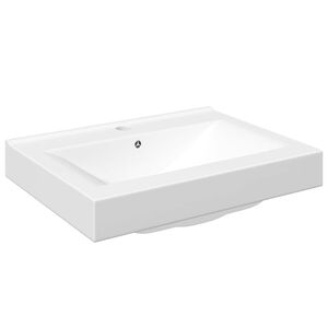 vidaXL Luxus-Waschbecken Keramik Rechteckig Wei&szlig; mit Hahnloch 60x46 cm