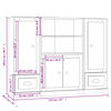 vidaXL Highboards 3 Stk. Betongrau Holzwerkstoff