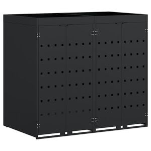 vidaXL Wagenm&uuml;llbeh&auml;lter f&uuml;r 5 Beh&auml;lter Hellgrau 340 x 77,5 x 121,5 cm
