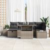 vidaXL Garten-Sofa-Set 7 pcs Grau Poly-Rattan