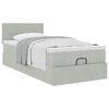 vidaXL Ottoman-Bett mit Matratze Hellgrau 90x200 cm Samt
